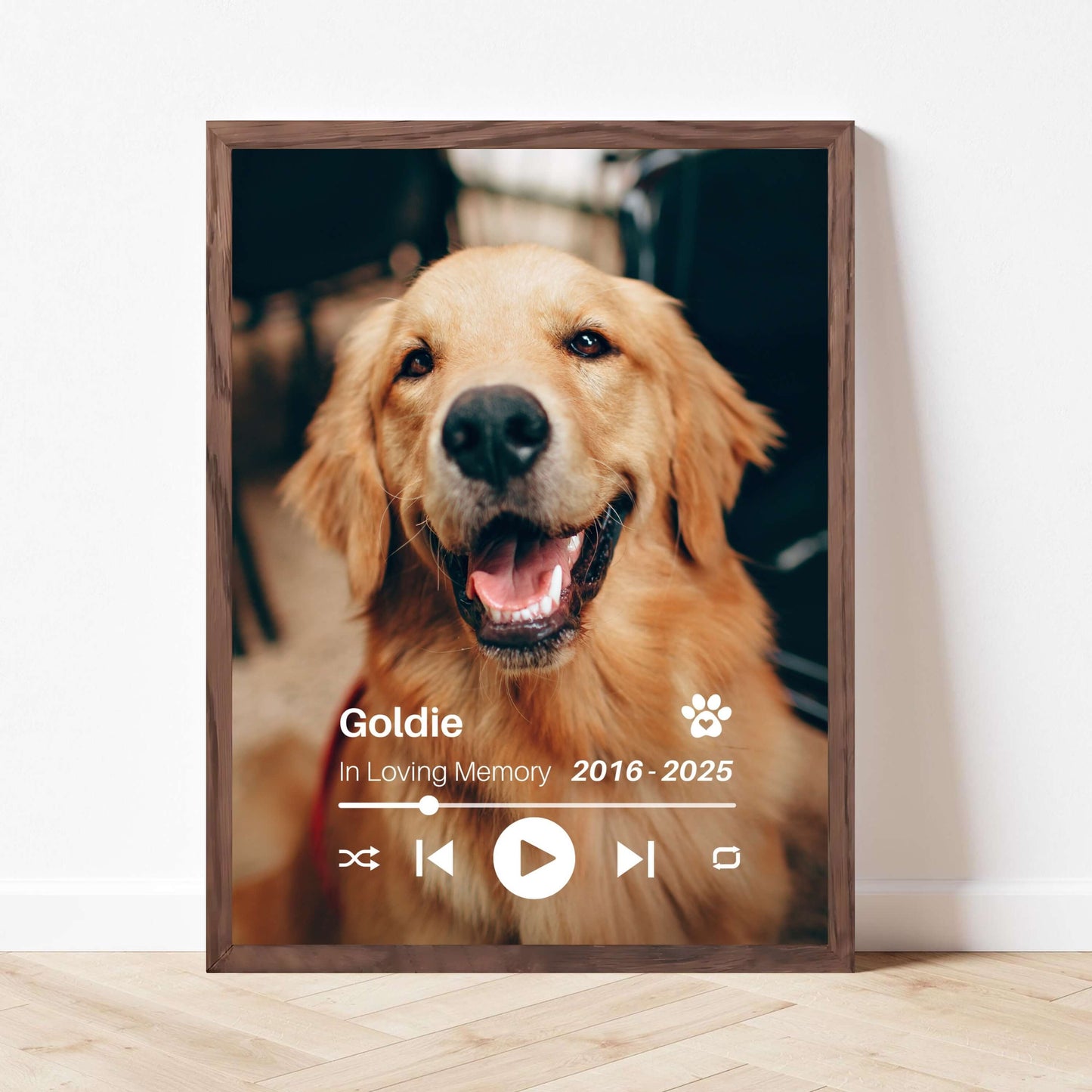 Personalized Dog Memorial Frame – Full Image Tribute – Vertical