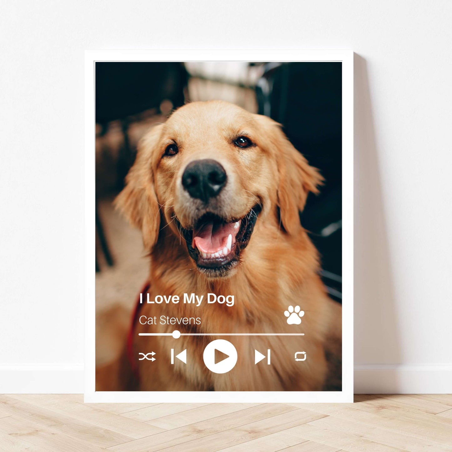 Personalized Dog Lovers Frame – Custom Photo Music Gift – Vertical