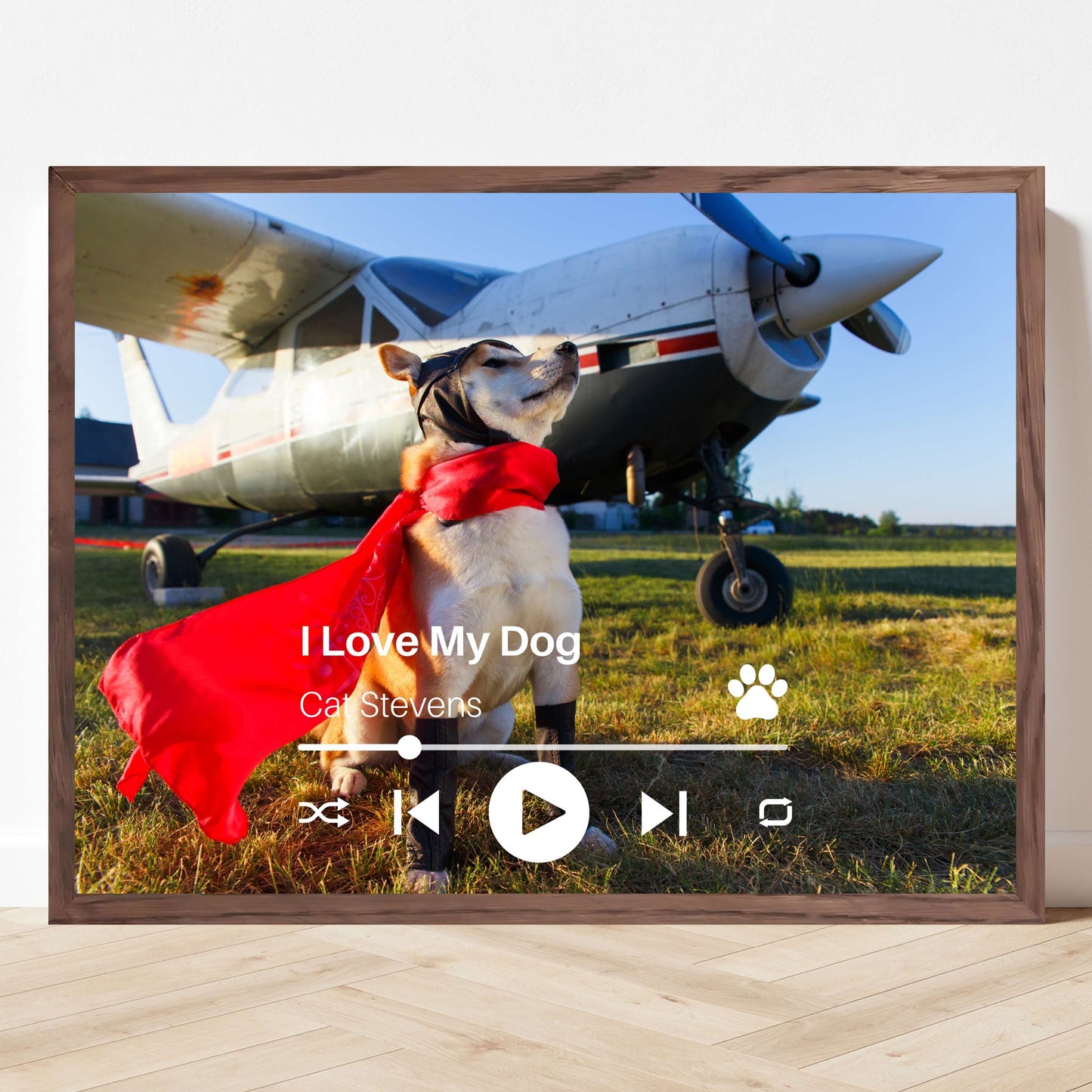 Personalized Dog Lovers Frame – Custom Photo Music Gift – Horizontal