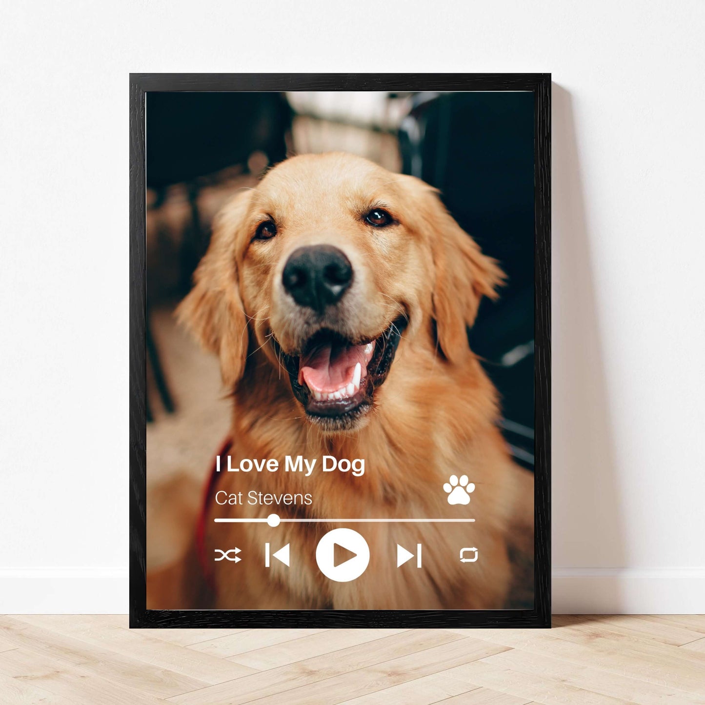 Personalized Dog Lovers Frame – Custom Photo Music Gift – Vertical