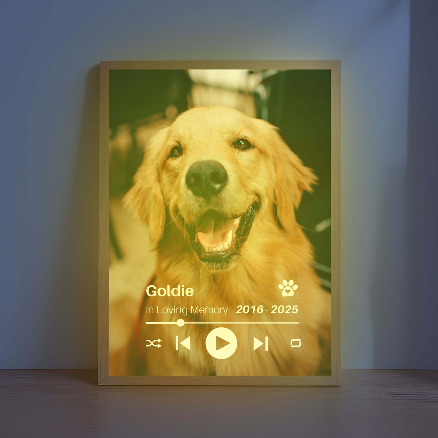 Personalized Dog Memorial Frame – Full Image Tribute – Vertical