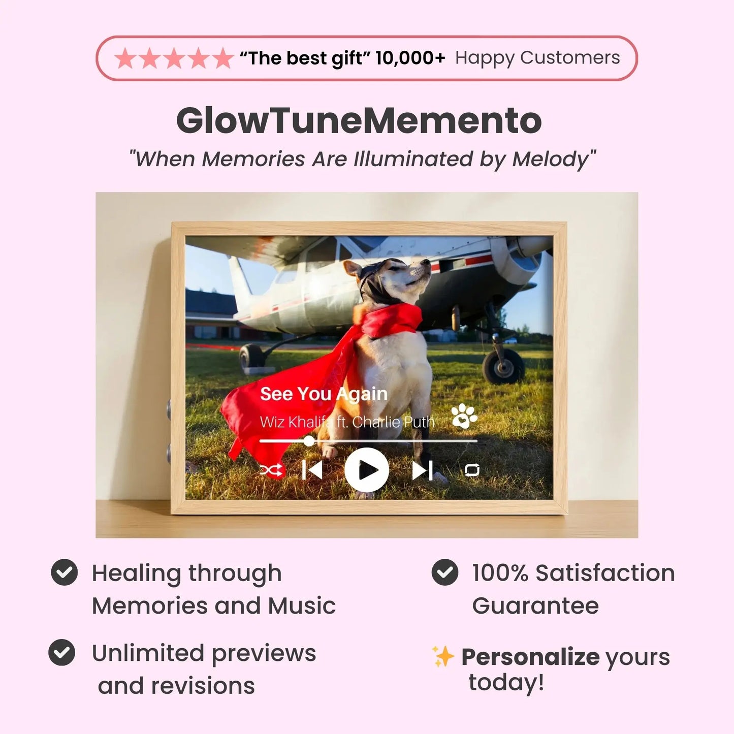 Personalized Dog Memorial Frame – Personalized Tribute – Horizontal