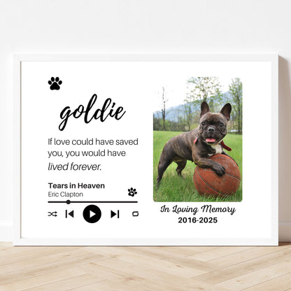 Personalized Dog Memorial Frame – "Lived Forever" – Horizontal