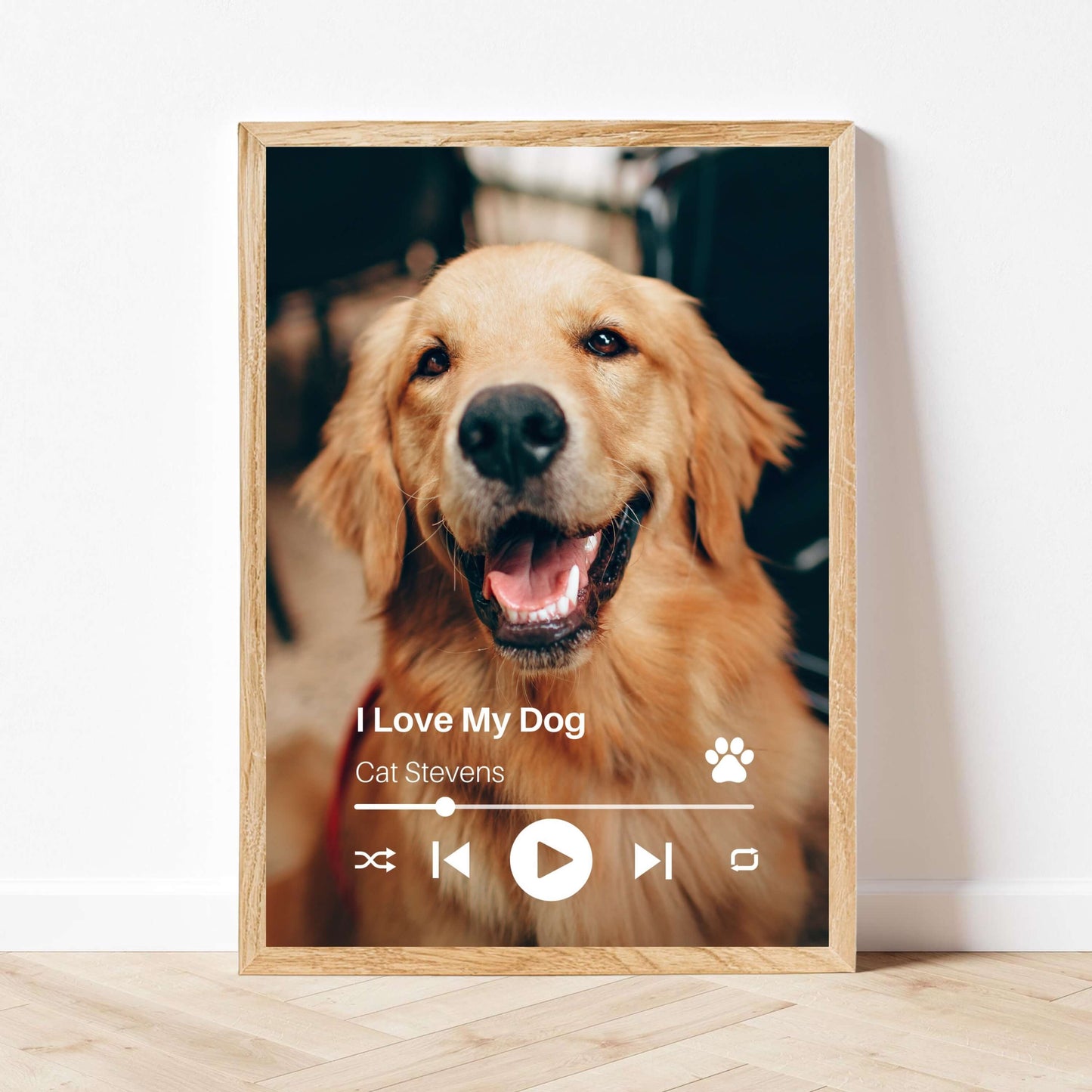 Personalized Dog Lovers Frame – Custom Photo Music Gift – Vertical