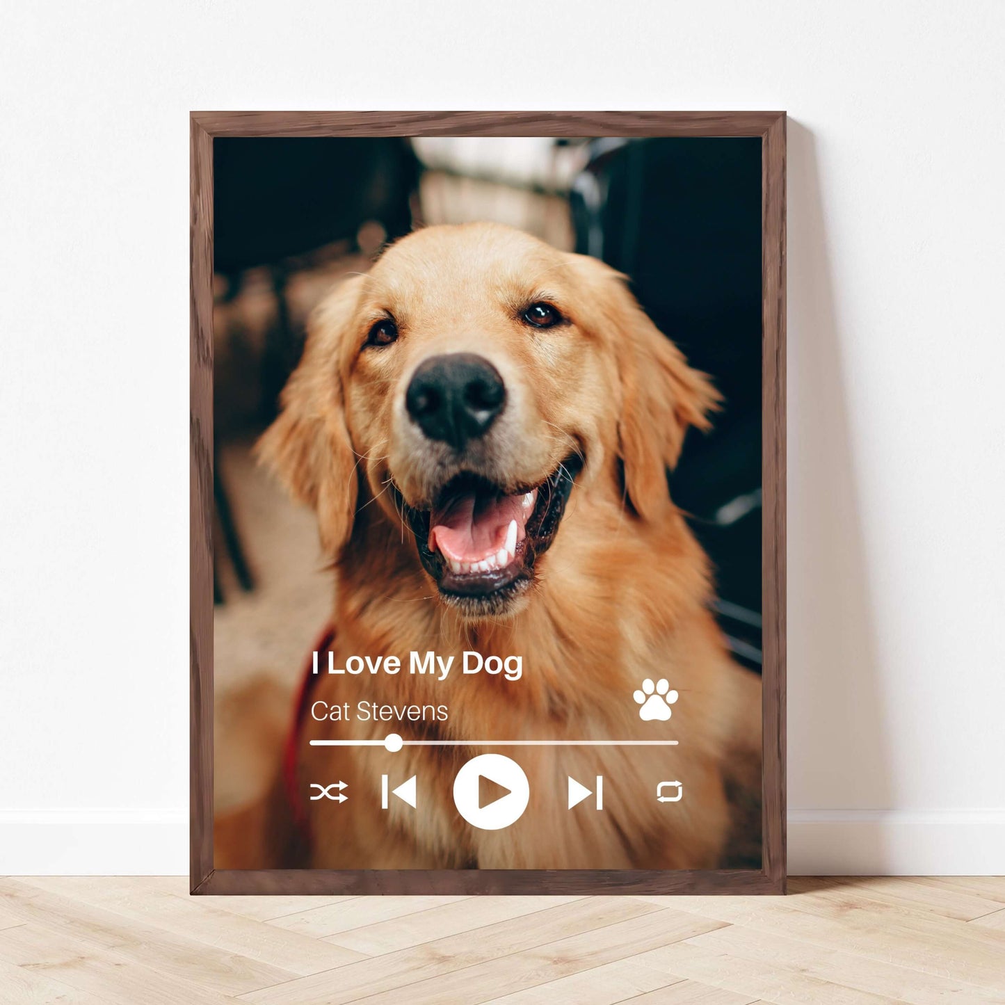 Personalized Dog Lovers Frame – Custom Photo Music Gift – Vertical