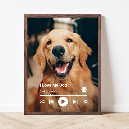 Personalized Dog Lovers Frame – Custom Photo Music Gift – Vertical