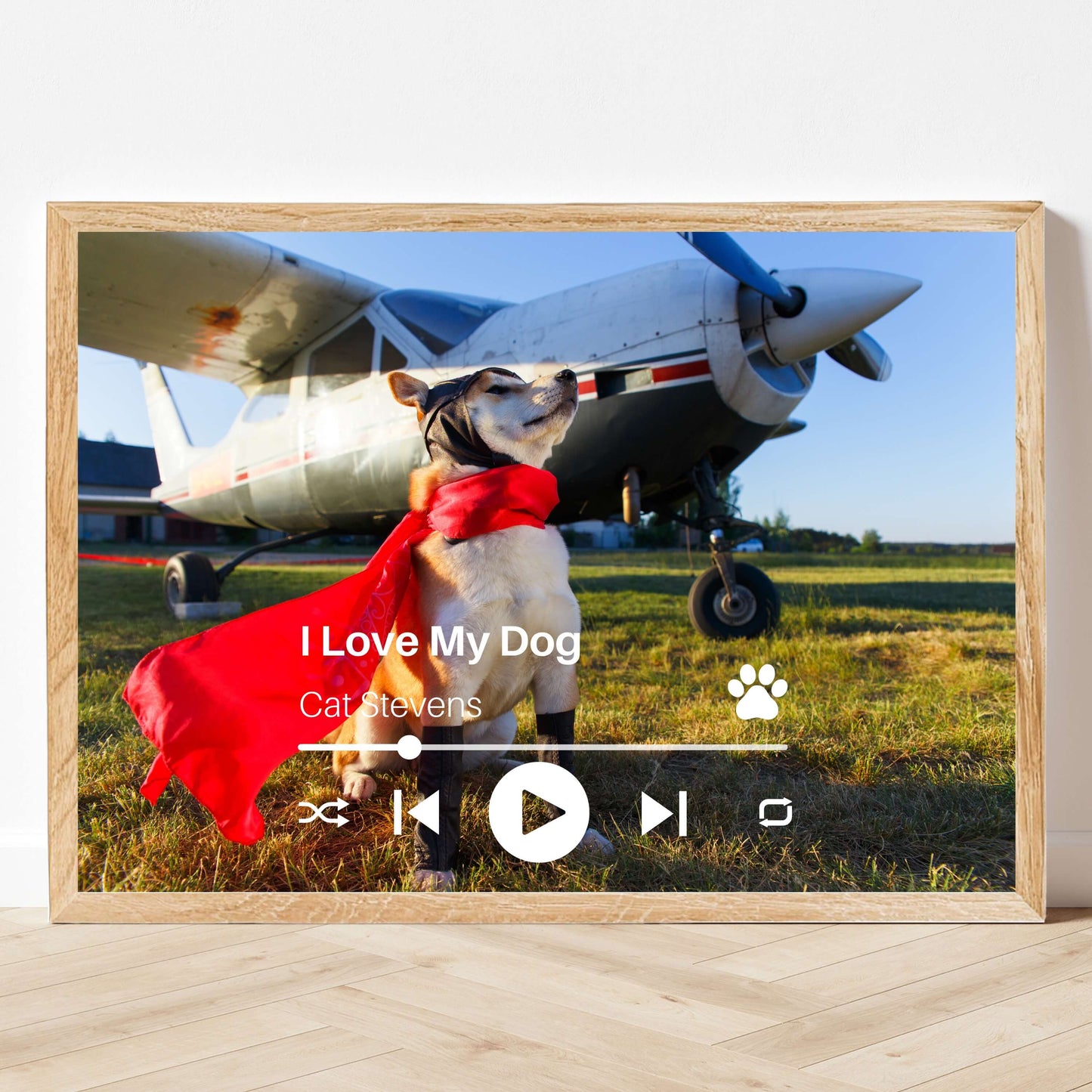 Personalized Dog Lovers Frame – Custom Photo Music Gift – Horizontal