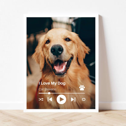 Personalized Dog Lovers Frame – Custom Photo Music Gift – Vertical