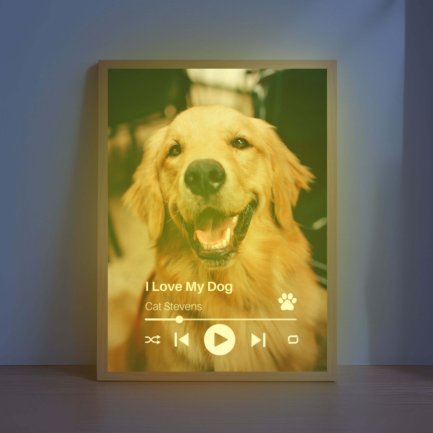 Personalized Dog Lovers Frame – Custom Photo Music Gift – Vertical