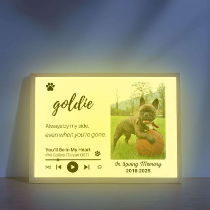 Personalized Dog Memorial Frame – "Always By My Side" – Horizontal