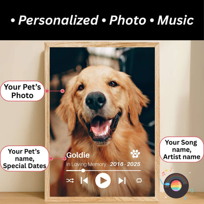 Personalized Dog Memorial Frame – Full Image Tribute – Vertical