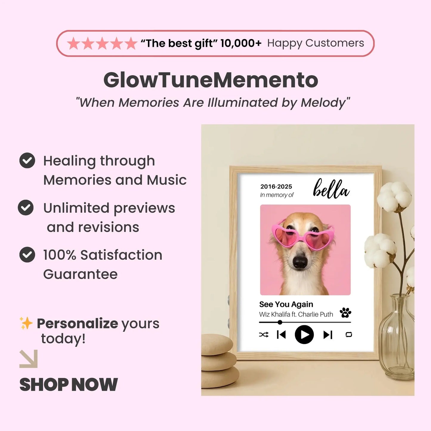 Personalized Dog Memorial Frame – "Favorite Hello, Hardest Goodbye" – Vertical