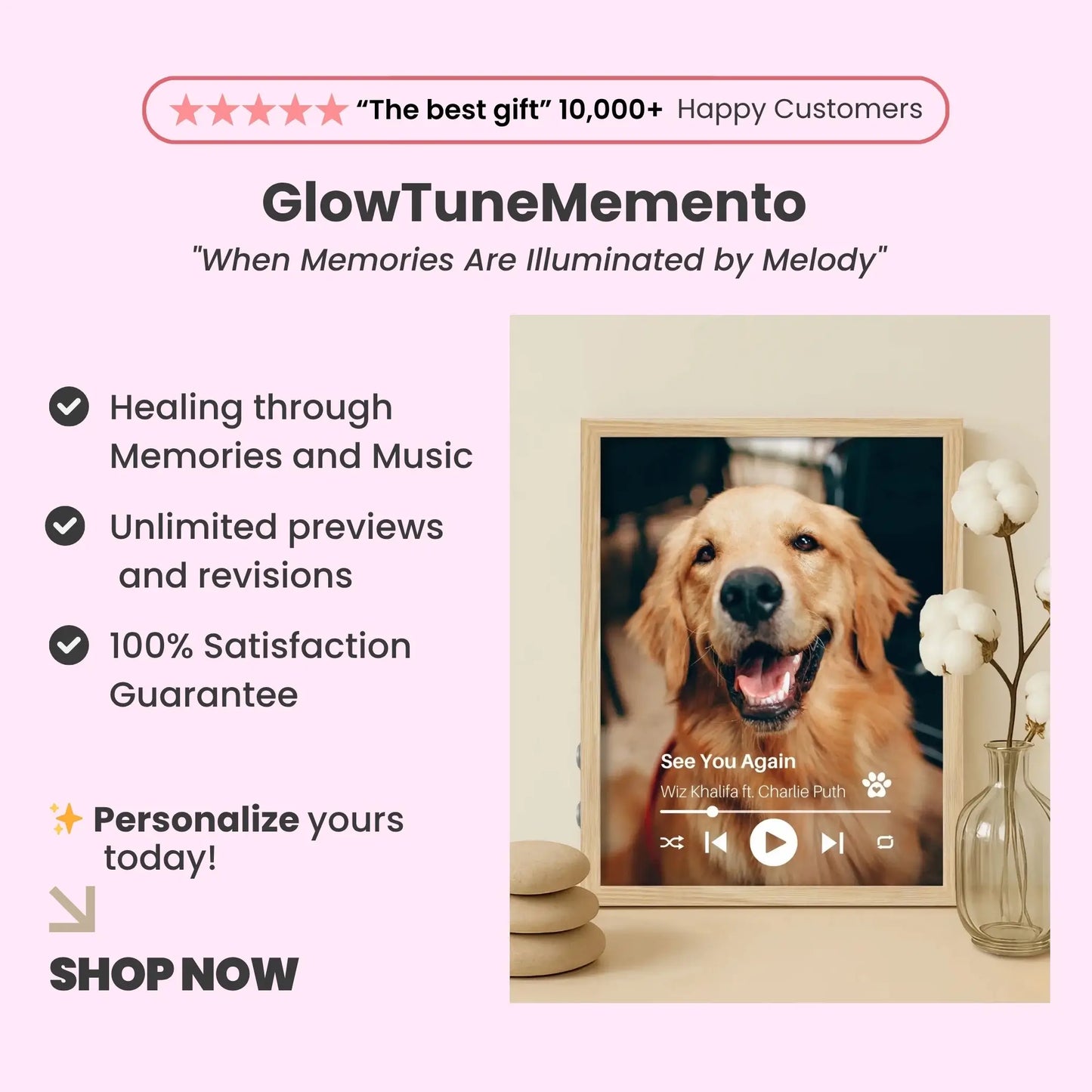 Personalized Dog Memorial Frame – Personalized Tribute – Vertical