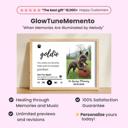 Personalized Dog Memorial Frame – "Lived Forever" – Poppy Floral – Horizontal