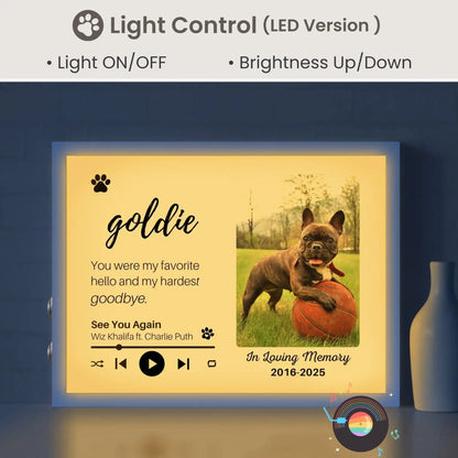 Personalized Dog Memorial Frame – "Favorite Hello, Hardest Goodbye" – Horizontal