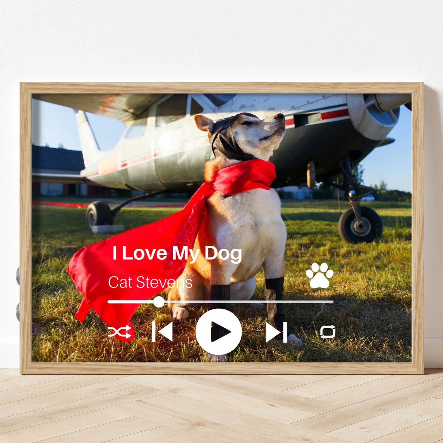 Personalized Dog Lovers Frame – Custom Photo Music Gift – Horizontal