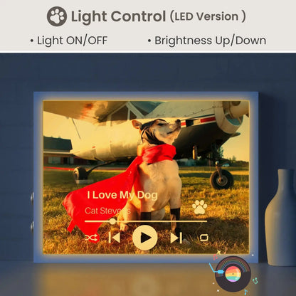 Personalized Dog Lovers Frame – Custom Photo Music Gift – Horizontal