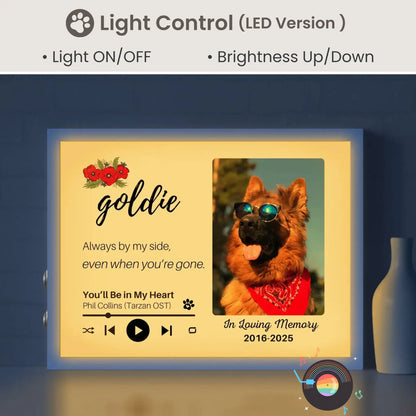 Personalized Dog Memorial Frame – "Always By My Side" – Poppy Floral – Horizontal