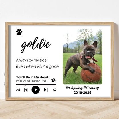 Personalized Dog Memorial Frame – "Always By My Side" – Horizontal
