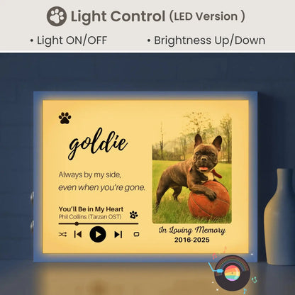 Personalized Dog Memorial Frame – "Always By My Side" – Horizontal