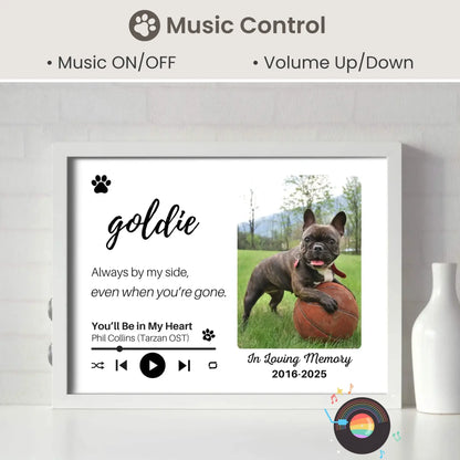 Personalized Dog Memorial Frame – "Always By My Side" – Horizontal