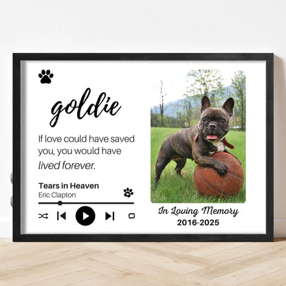 Personalized Dog Memorial Frame – "Lived Forever" – Horizontal