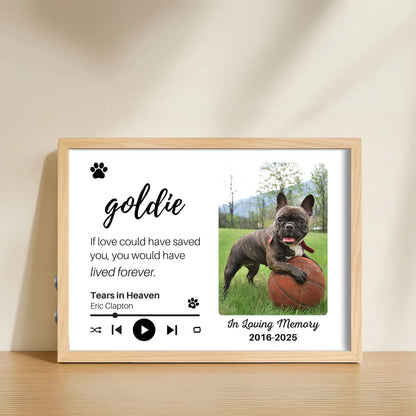Personalized Dog Memorial Frame – "Lived Forever" – Horizontal