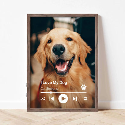 Personalized Dog Lovers Frame – Custom Photo Music Gift – Vertical