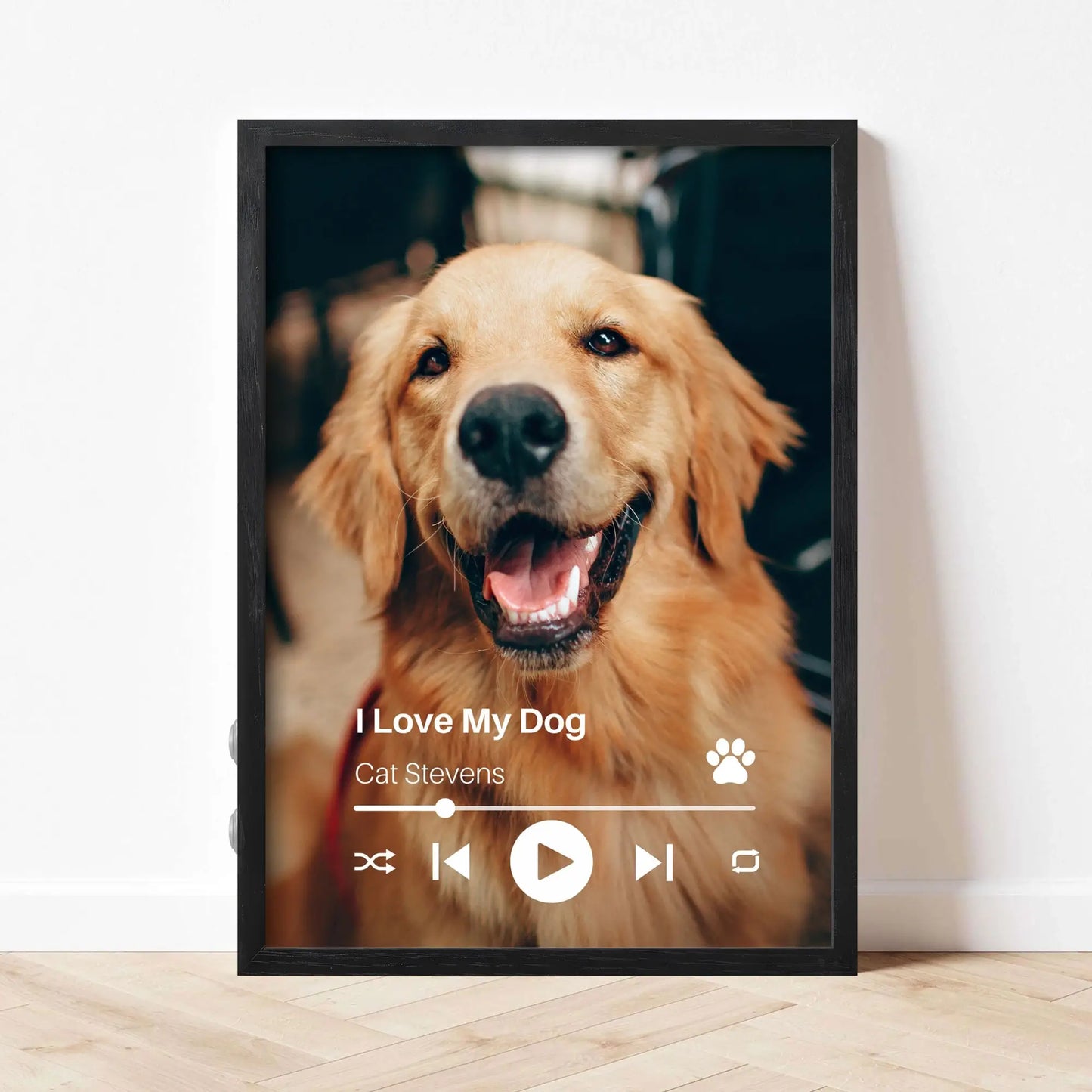 Personalized Dog Lovers Frame – Custom Photo Music Gift – Vertical