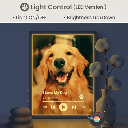 Personalized Dog Lovers Frame – Custom Photo Music Gift – Vertical