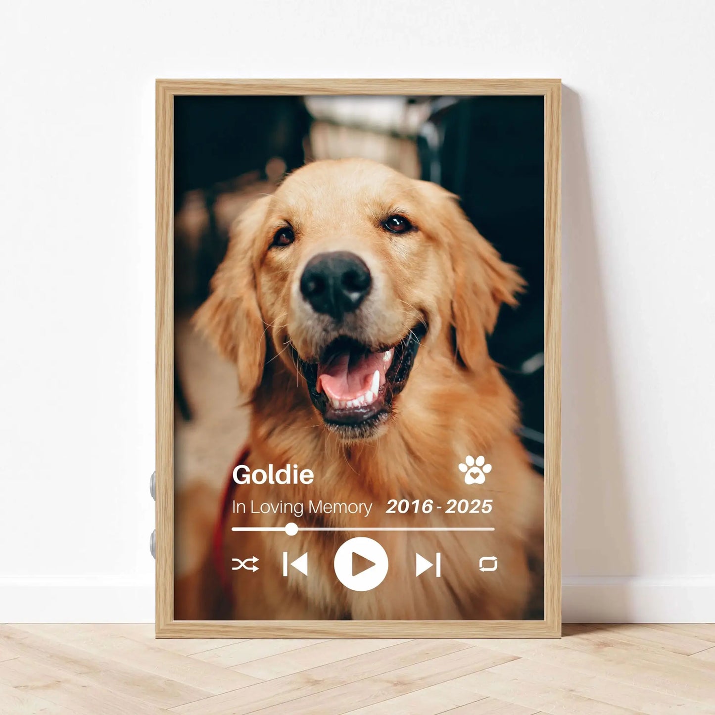 Personalized Dog Memorial Frame – Full Image Tribute – Vertical