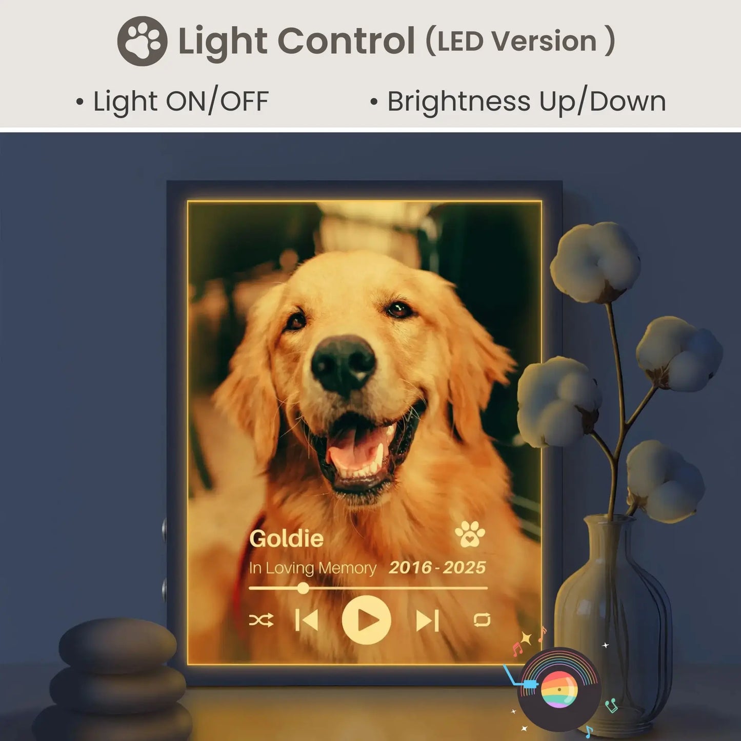 Personalized Dog Memorial Frame – Full Image Tribute – Vertical