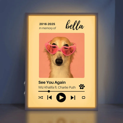 Personalized Dog Memorial Frame – Tribute with Music – Vertical