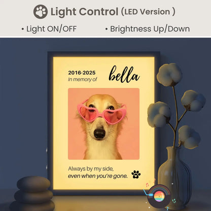 Personalized Dog Memorial Frame – "Always By My Side" – Vertical