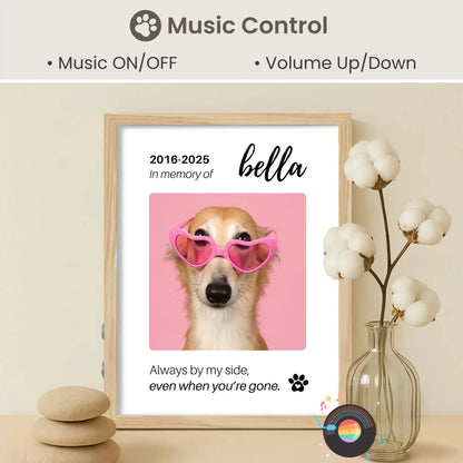 Personalized Dog Memorial Frame – "Always By My Side" – Vertical