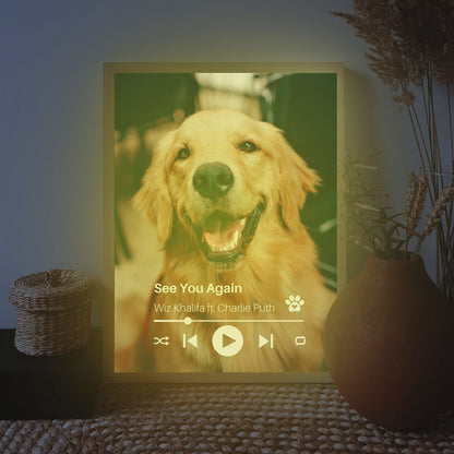 Personalized Dog Lovers Frame – Custom Photo Music Gift – Vertical