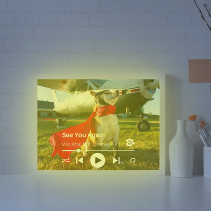 Personalized Dog Lovers Frame – Custom Photo Music Gift – Horizontal