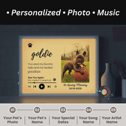 Personalized Dog Memorial Frame – "Favorite Hello, Hardest Goodbye" – Horizontal